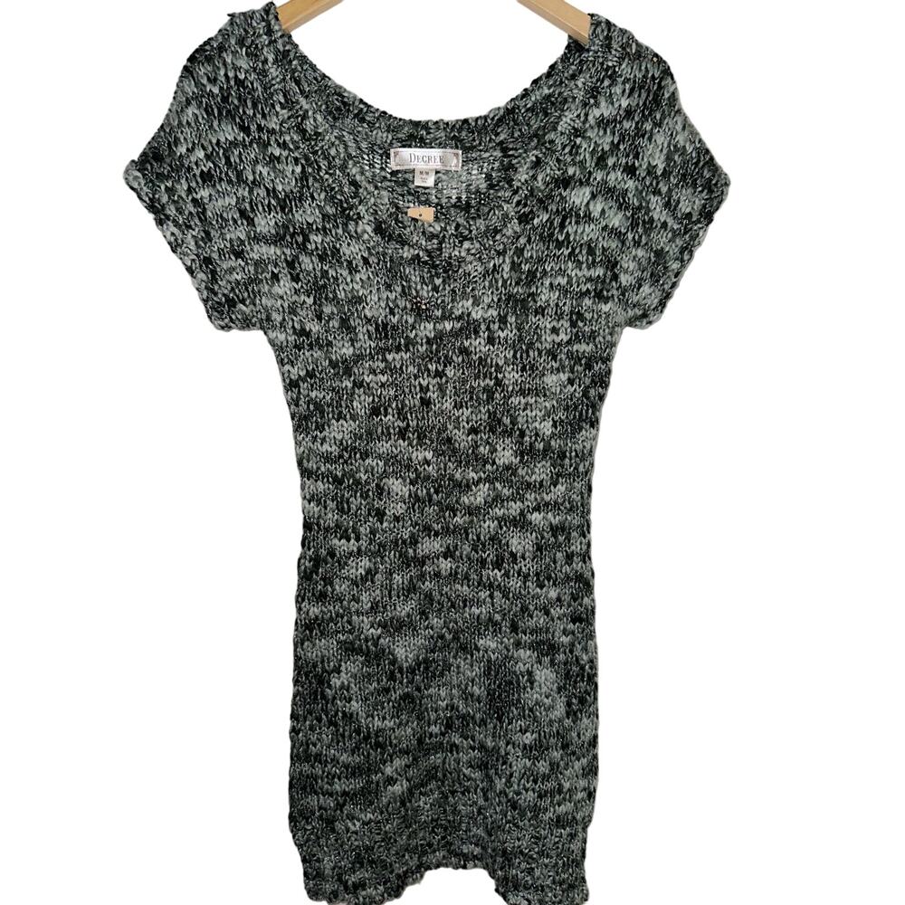 NWT Sparkly Open Knit Cozy Decree Body Con Sweater Dress Knee Length Size M